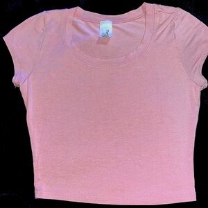 Topping USA Crop Top Shirt/ Color: Light Pink/ Size: Medium